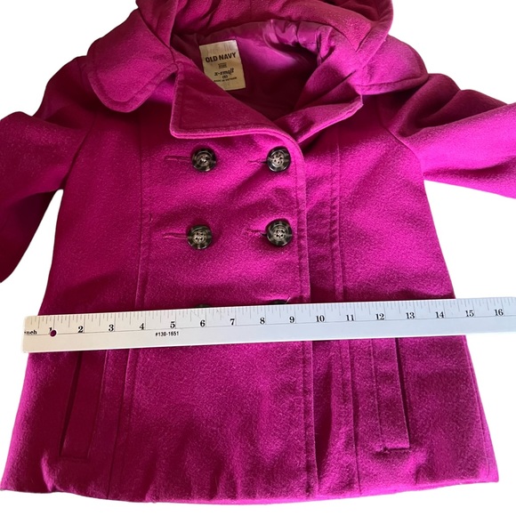OLD NAVY | GIRLS PINK PEACOAT BUTTON HOODED COAT/JACKET SIZE XS - Picture 14 of 16